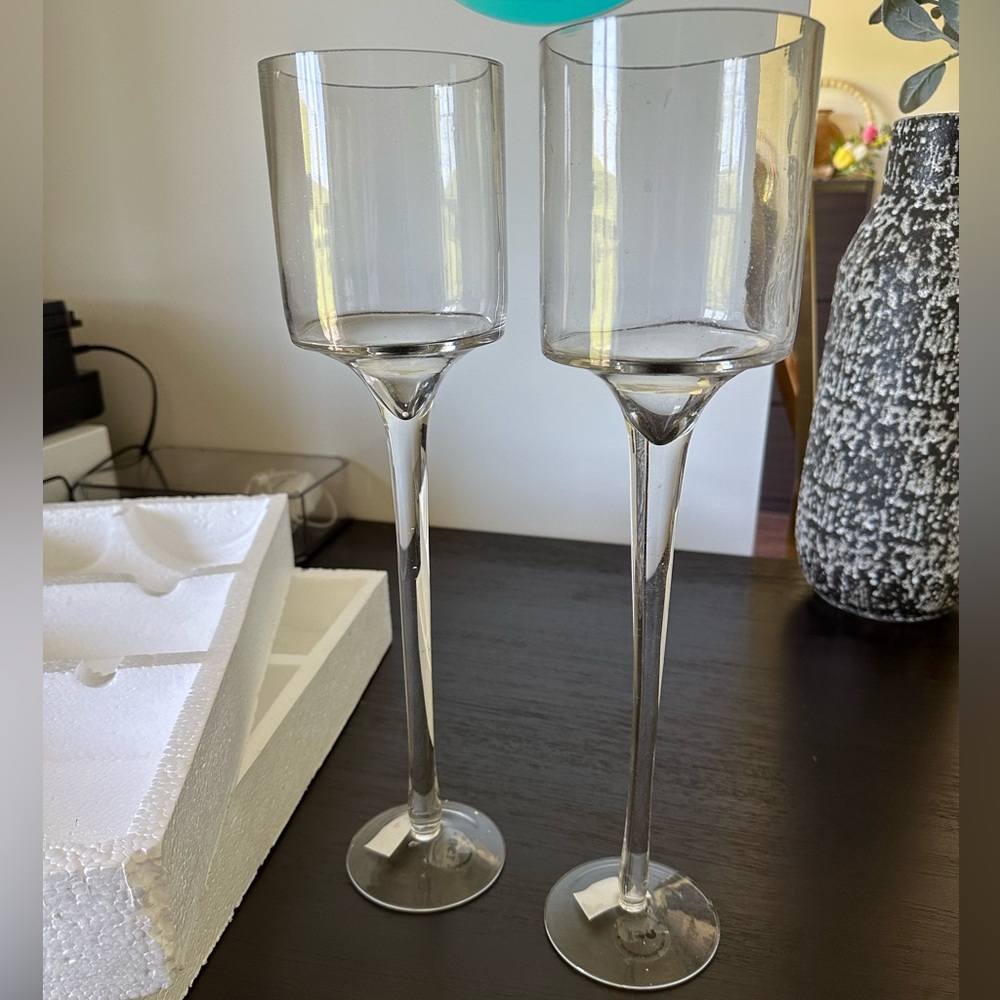 Set of Two‎ 16” Glass Votive Holders - Picture 4 of 6